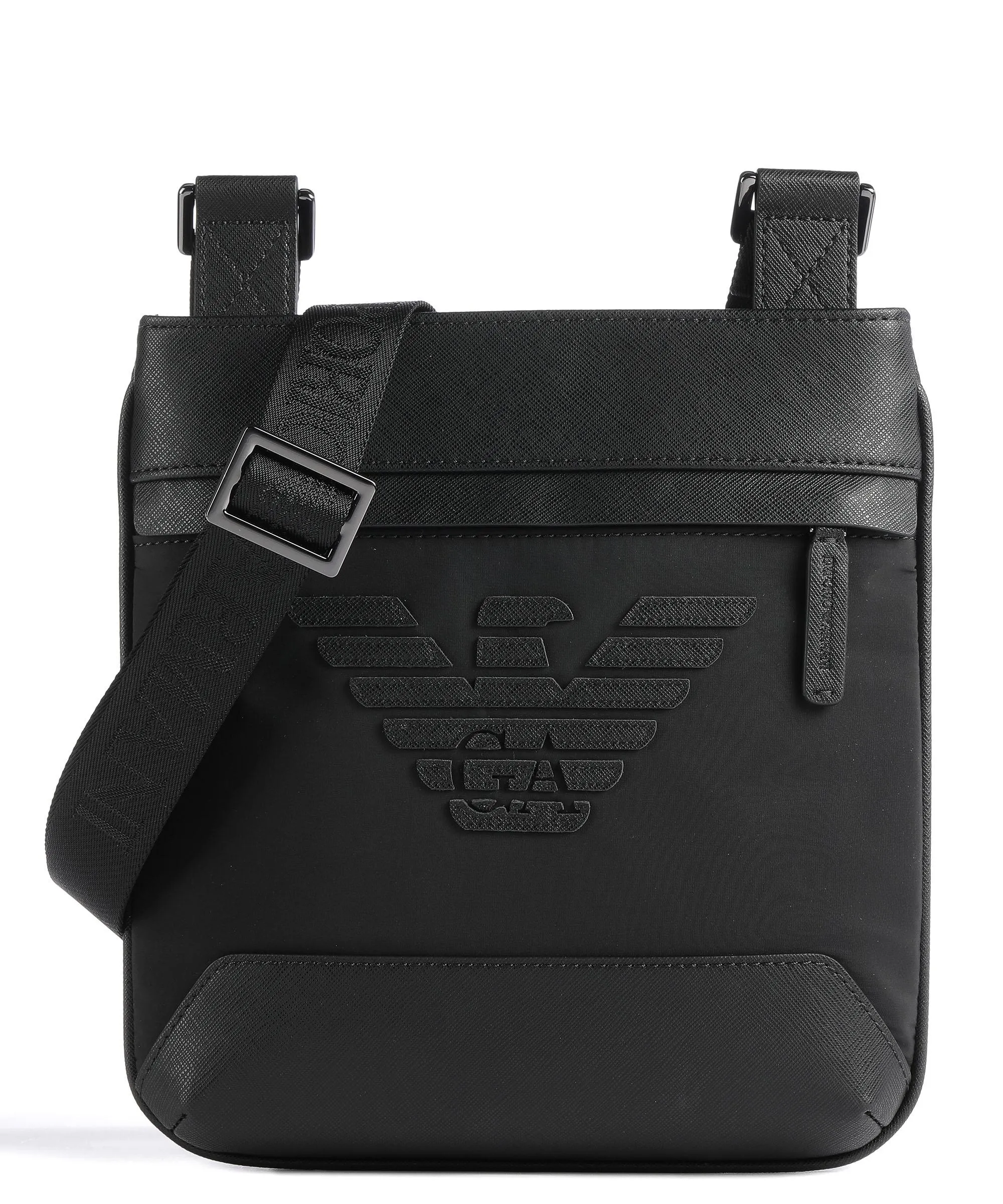  Emporio Armani New Regenerated Borsa a tracolla pelle sintetica, poliestere nero  