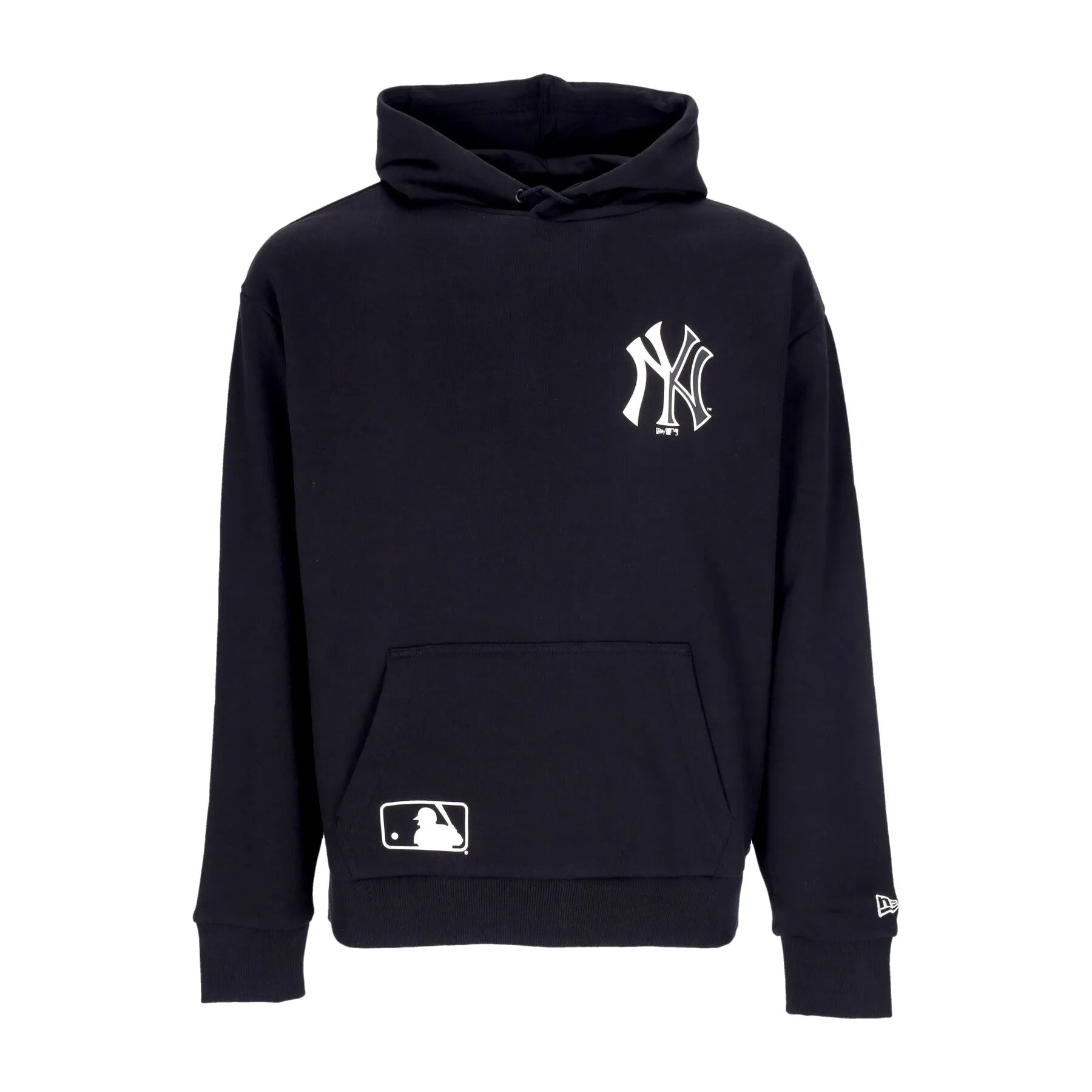 Felpa Cappuccio Uomo Mlb Half Logo Oversized Hoodie Neyyan Black