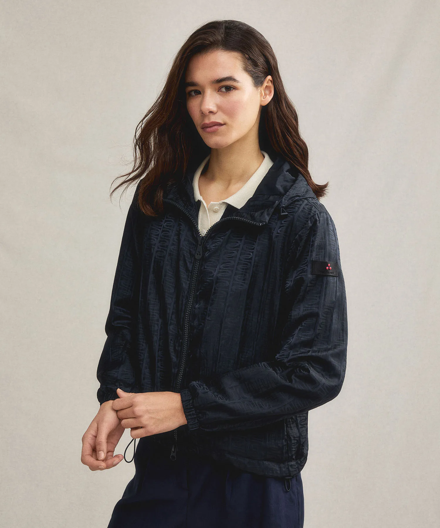 Giacca a vento jacquard