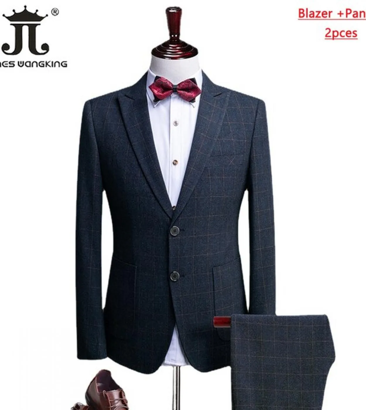 Giacca e gilet e pantaloni Highend Brand Plaid Formal Office Business Wedding Groomsmen Abiti Threepiece Set Party Show S