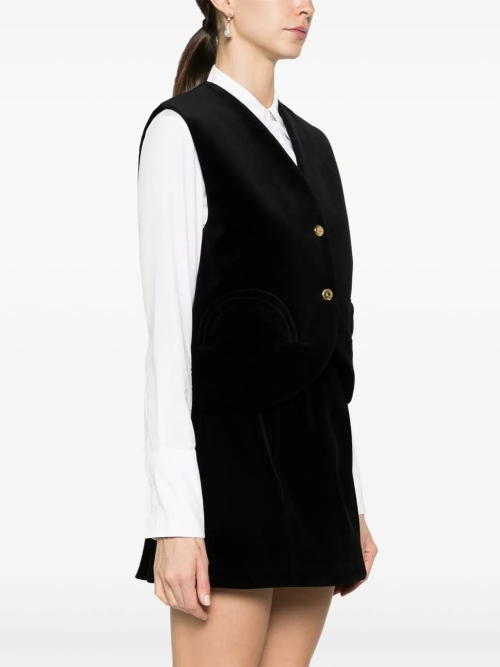 Gilet Jealousy Gliss con scollo a V in nero Blaze Milano - donna