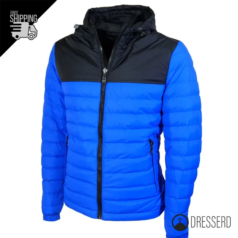 Giubbotto Uomo Piumino 100 Grammi Double Face Con Cappuccio Giubbotti Bicolore Dresserd