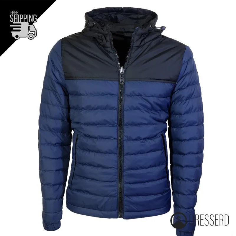 Giubbotto Uomo Piumino 100 Grammi Double Face Con Cappuccio Giubbotti Bicolore Dresserd