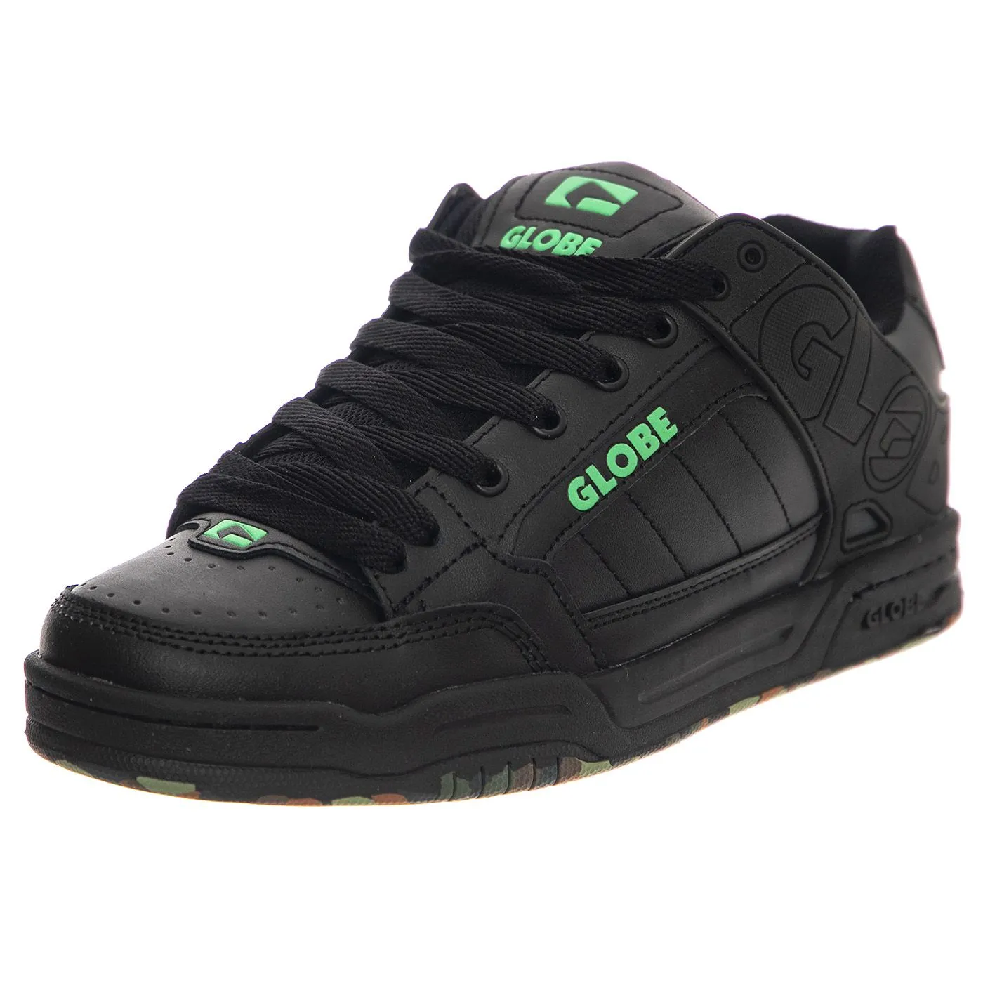 Globe Tilt Black / Green / Mosaic - Scarpe Uomo Nere    