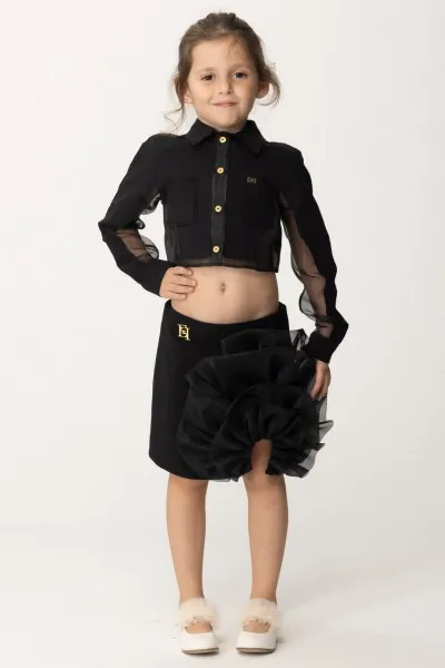 Gonna con dettaglio in organza Black