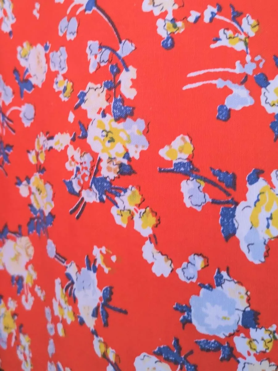 Gonna in cotone arancione stampa microfiori