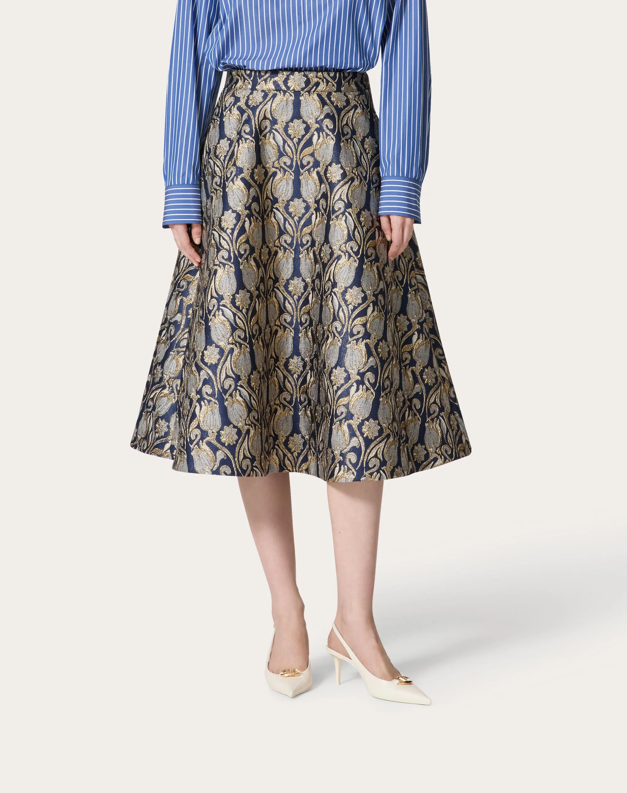 GONNA MIDI IN BROCCATO METAMORPHOS TULIPS