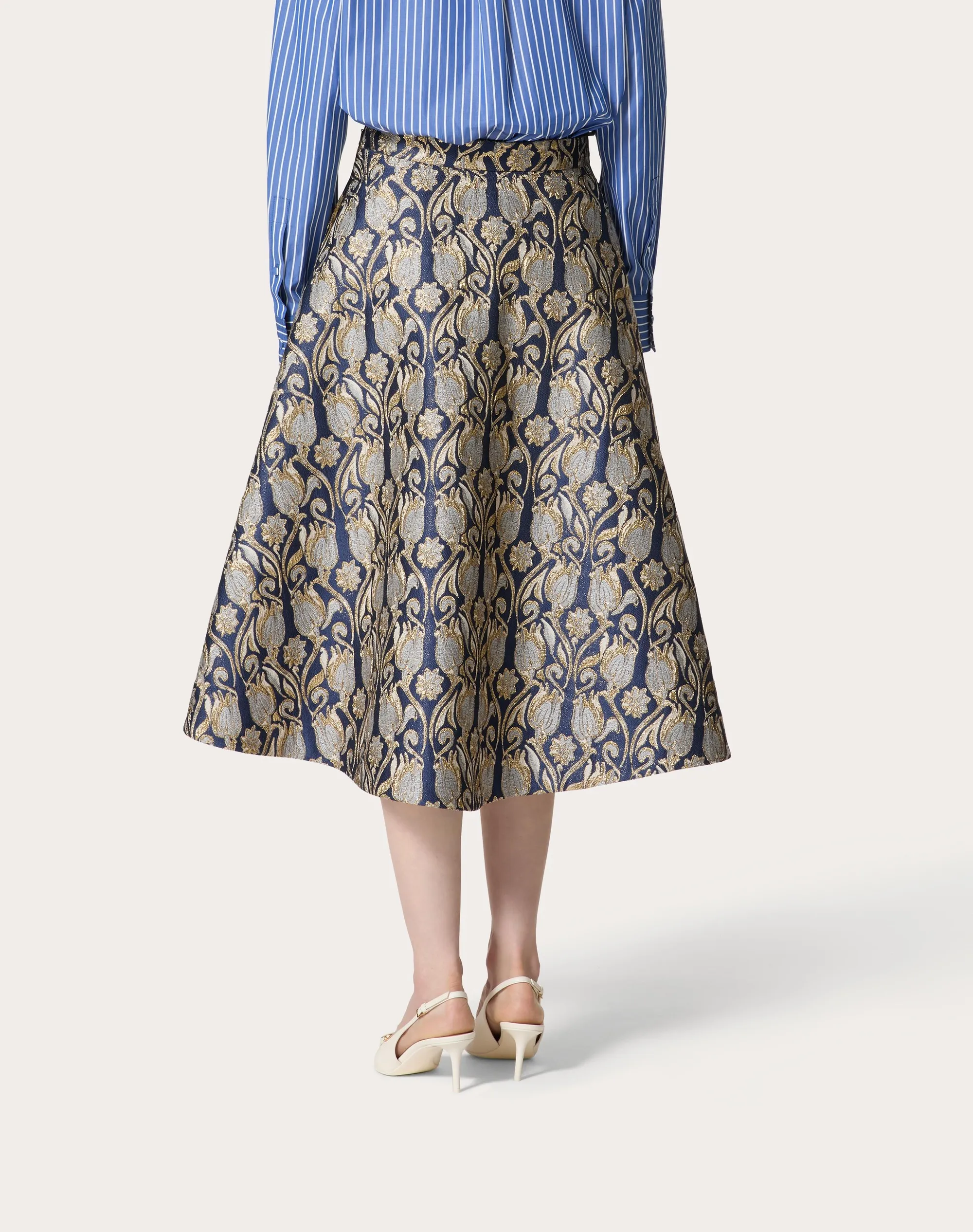 GONNA MIDI IN BROCCATO METAMORPHOS TULIPS