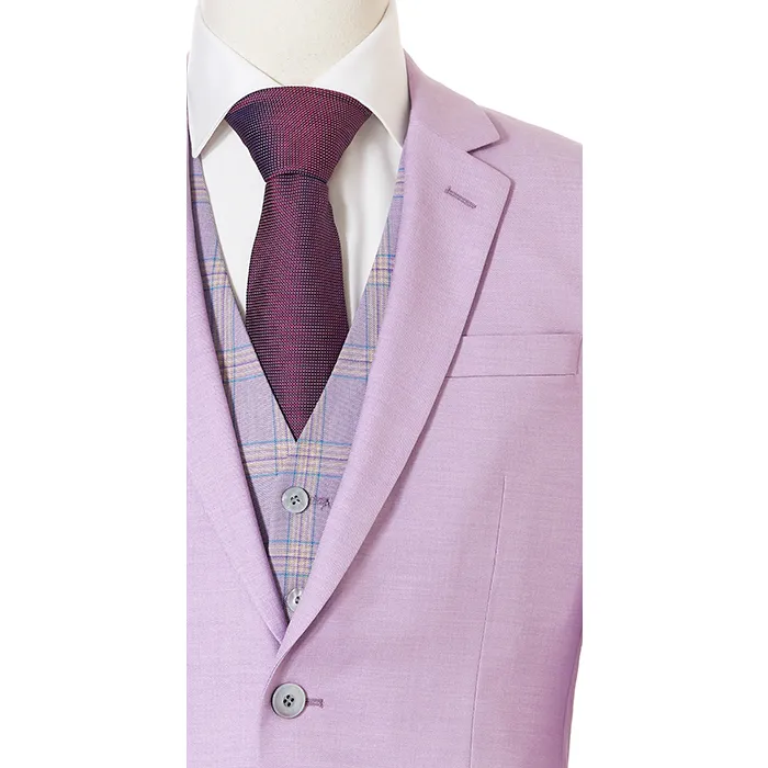 Henk ter Horst 3 pezzi Abiti da uomo con gilet tartan in misto lilla
