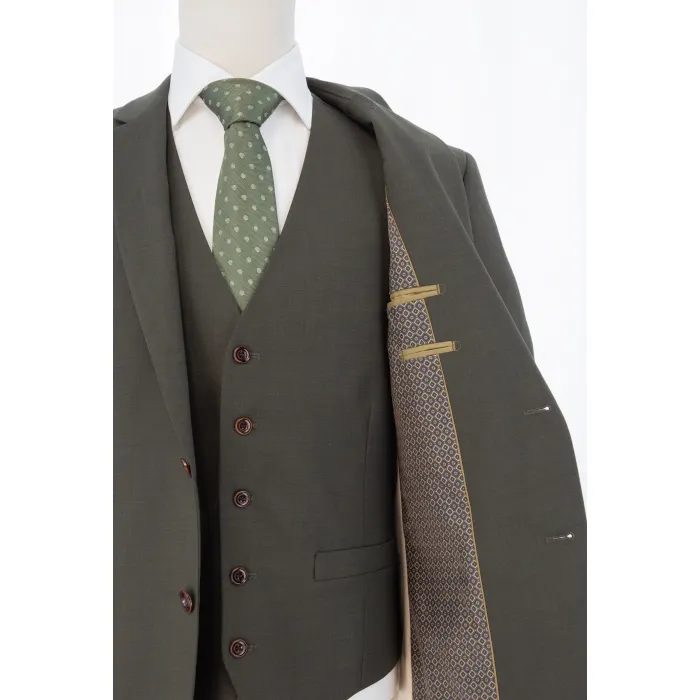 Henk ter Horst Abito intero 3 pezzi con gilet Verde scuro