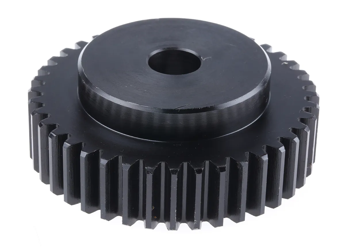 Ingranaggio cilindrico RS PRO, modulo 2, 40 denti, passo Ø 80mm, semigiunto Ø 55mm, foro Ø 15mm, in Acciaio