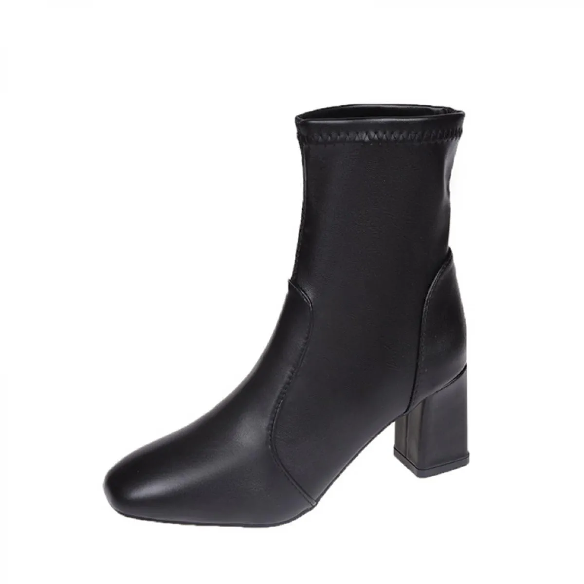 Inverno Donna Tacchi medi Chelsea Stivali Chunky Scarpe alla caviglia 2023 Nuova tendenza Vestito da moda Punta quadrata Décolle