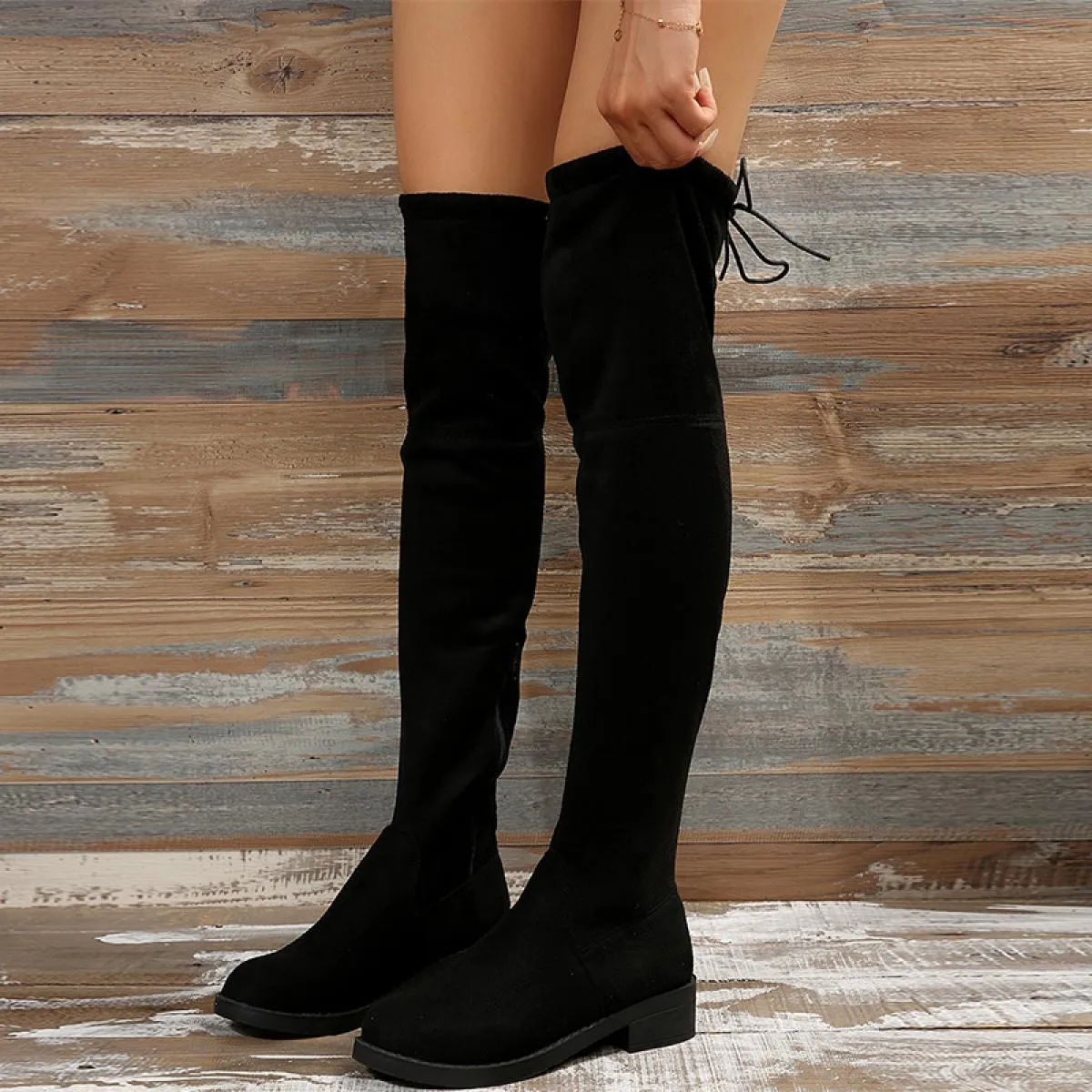 Inverno nuova tendenza donna tacco medio scarpe sopra il ginocchio piattaforma stivali Chelsea alla moda 2023 casual goth donna