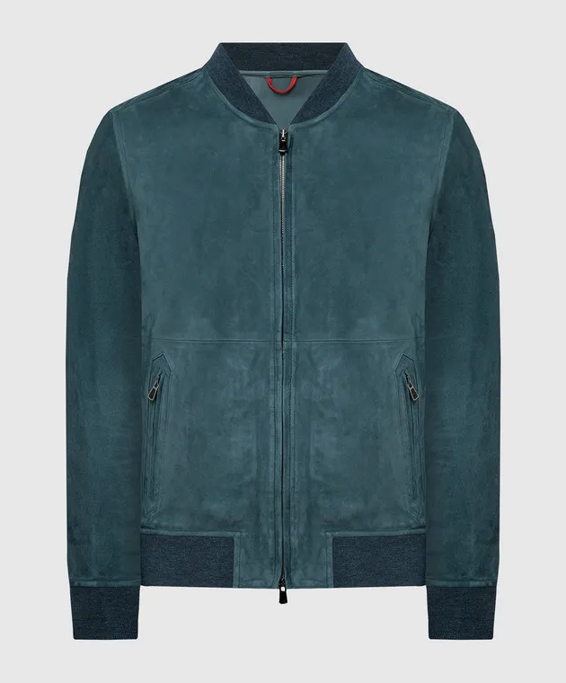 ISAIA Bomber in pelle verde LU0169PLW61