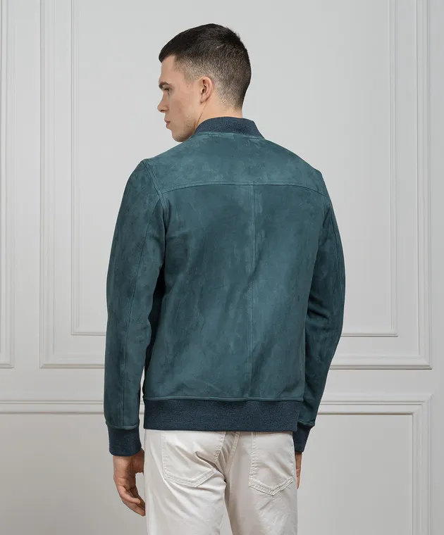 ISAIA Bomber in pelle verde LU0169PLW61