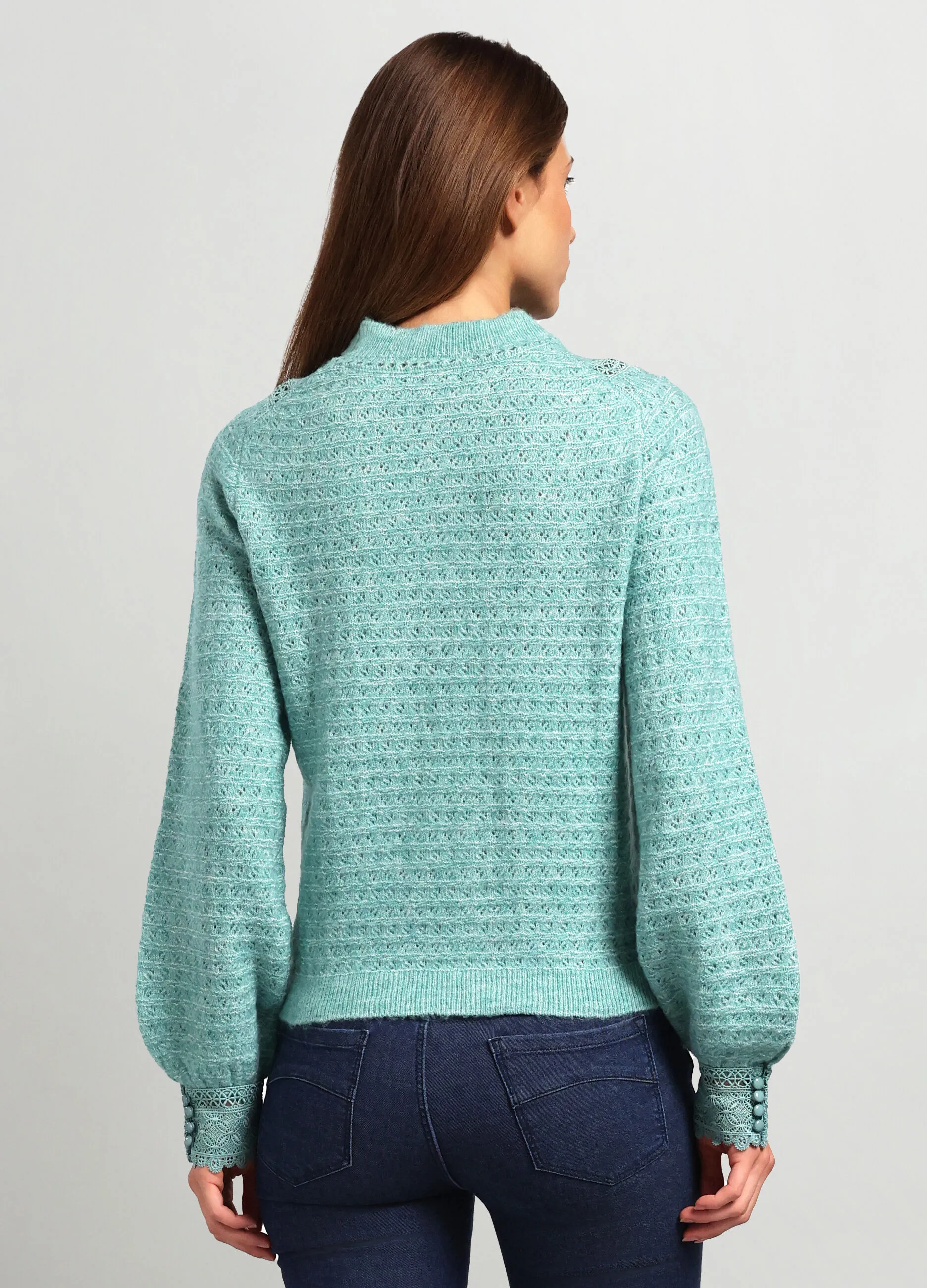 IWIE  Girocollo tricot con inserti donna