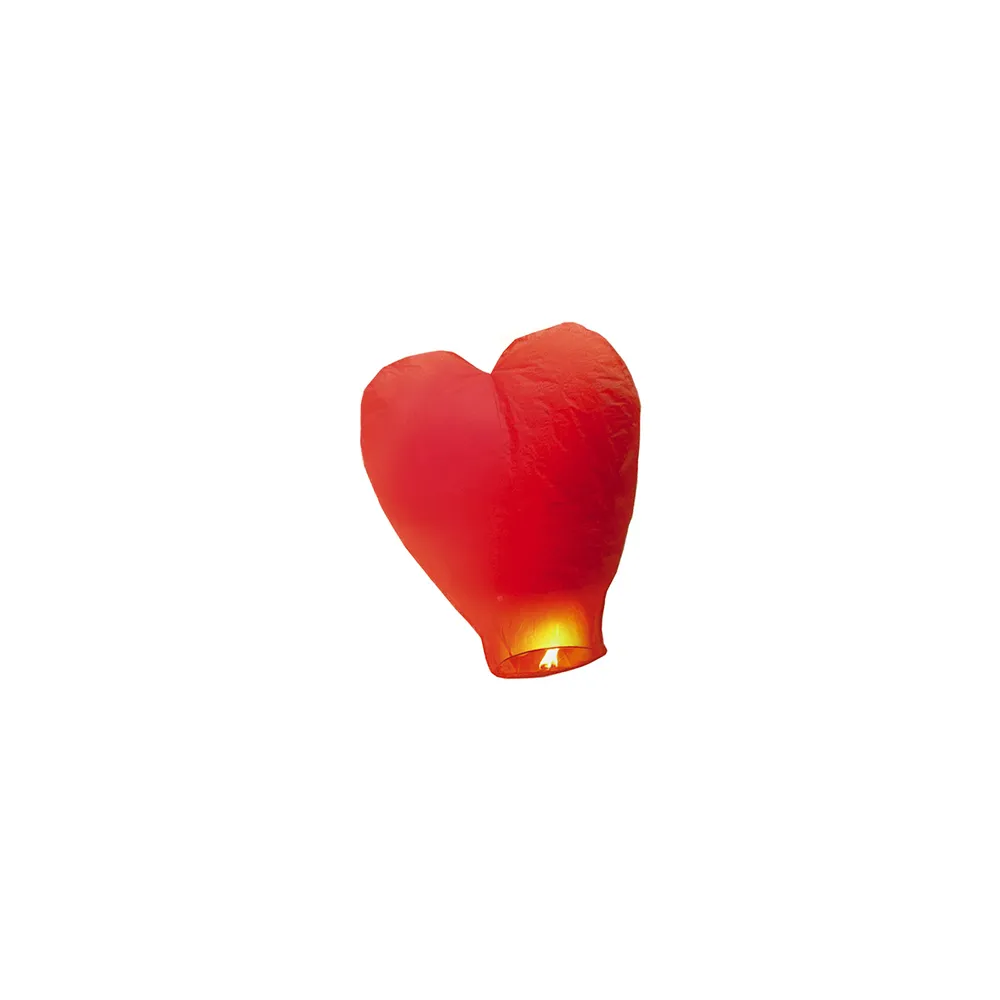 Lanterna Cinese Volante Biodegradabile Cuore Rosso