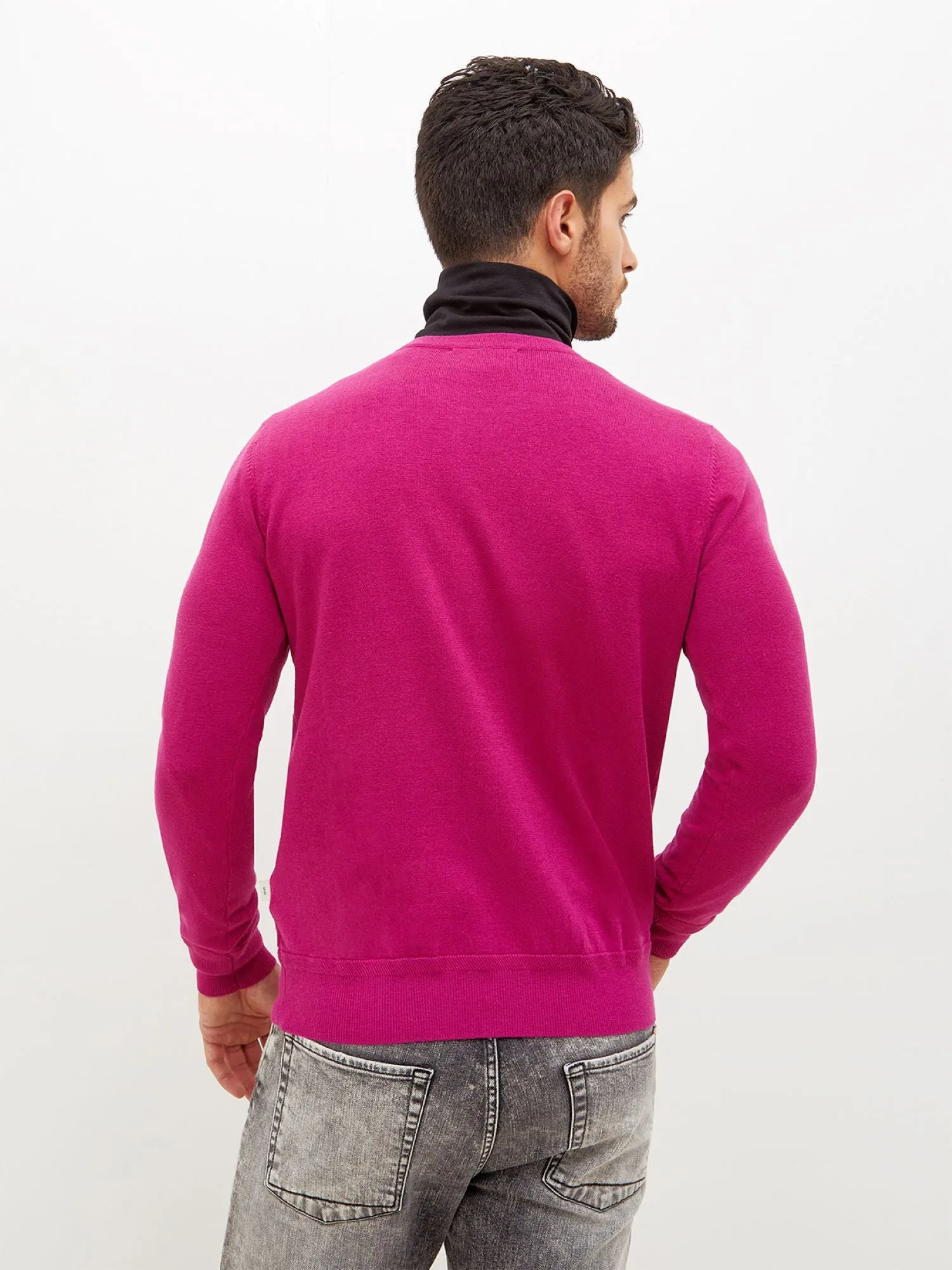 LIU JO Maglione girocollo in misto lana e cotone Fucsia