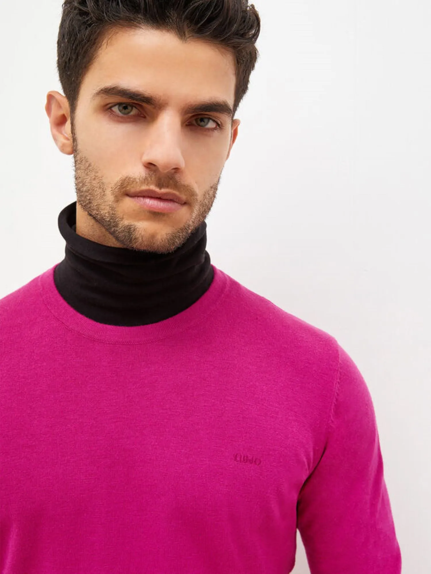 LIU JO Maglione girocollo in misto lana e cotone Fucsia