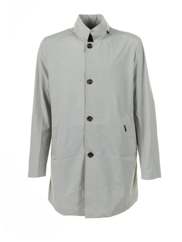 Long ice trench coat with buttons