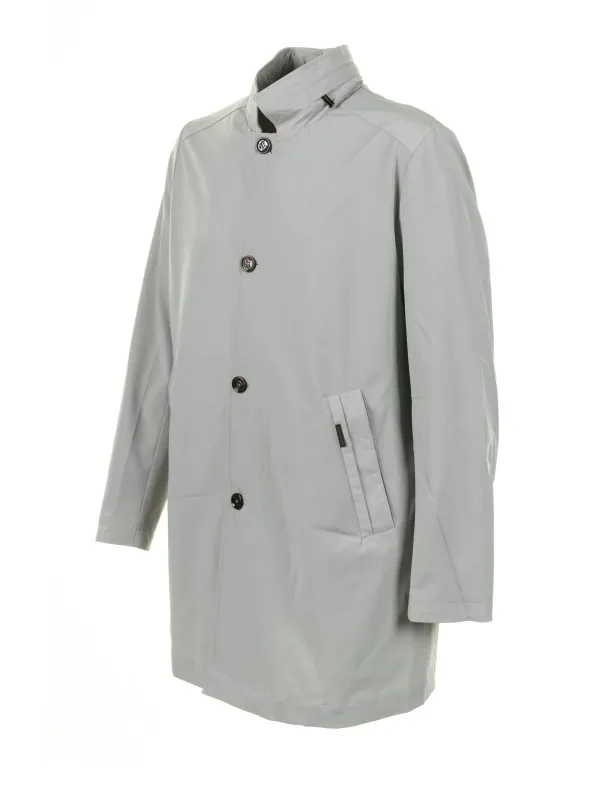 Long ice trench coat with buttons