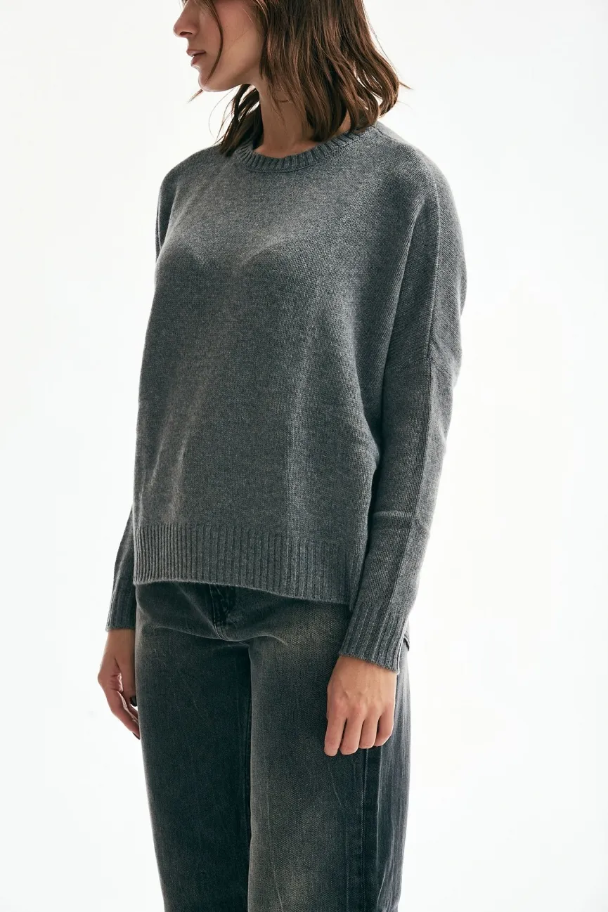 Maglia a scatolina AMELIE cachemire grigio 