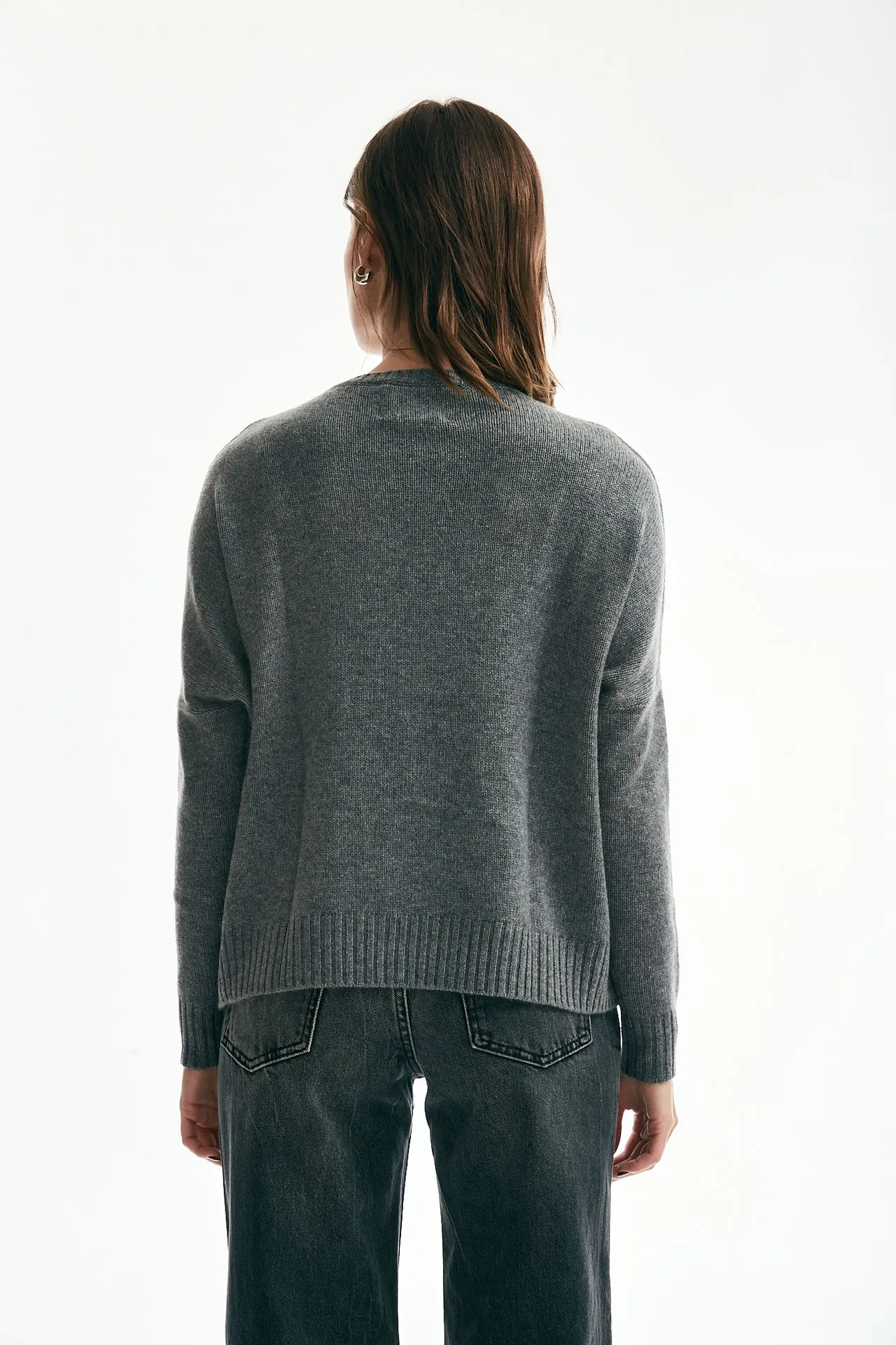 Maglia a scatolina AMELIE cachemire grigio 