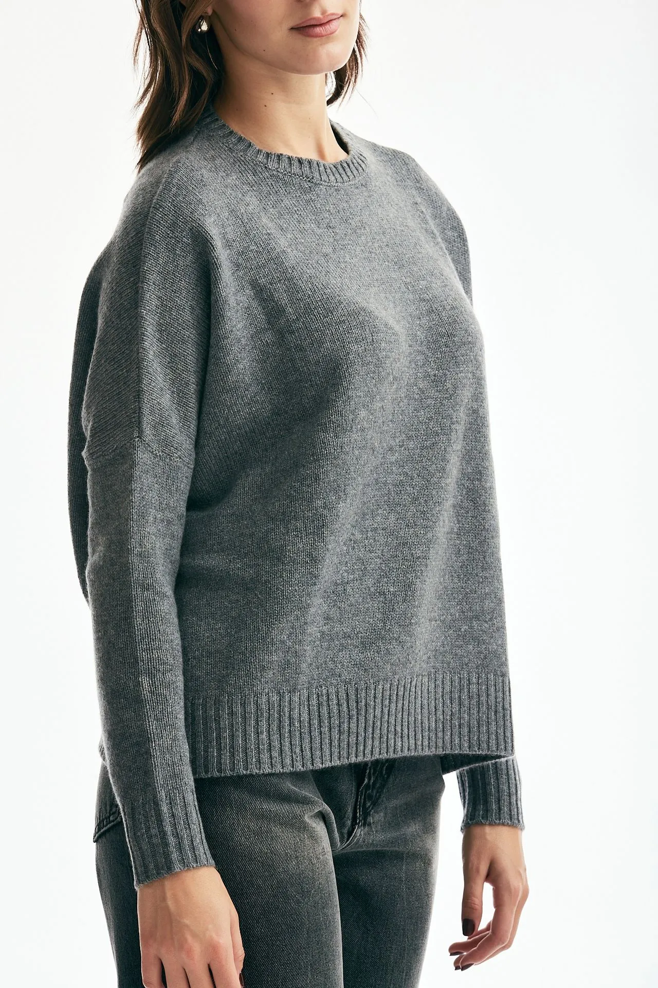 Maglia a scatolina AMELIE cachemire grigio 