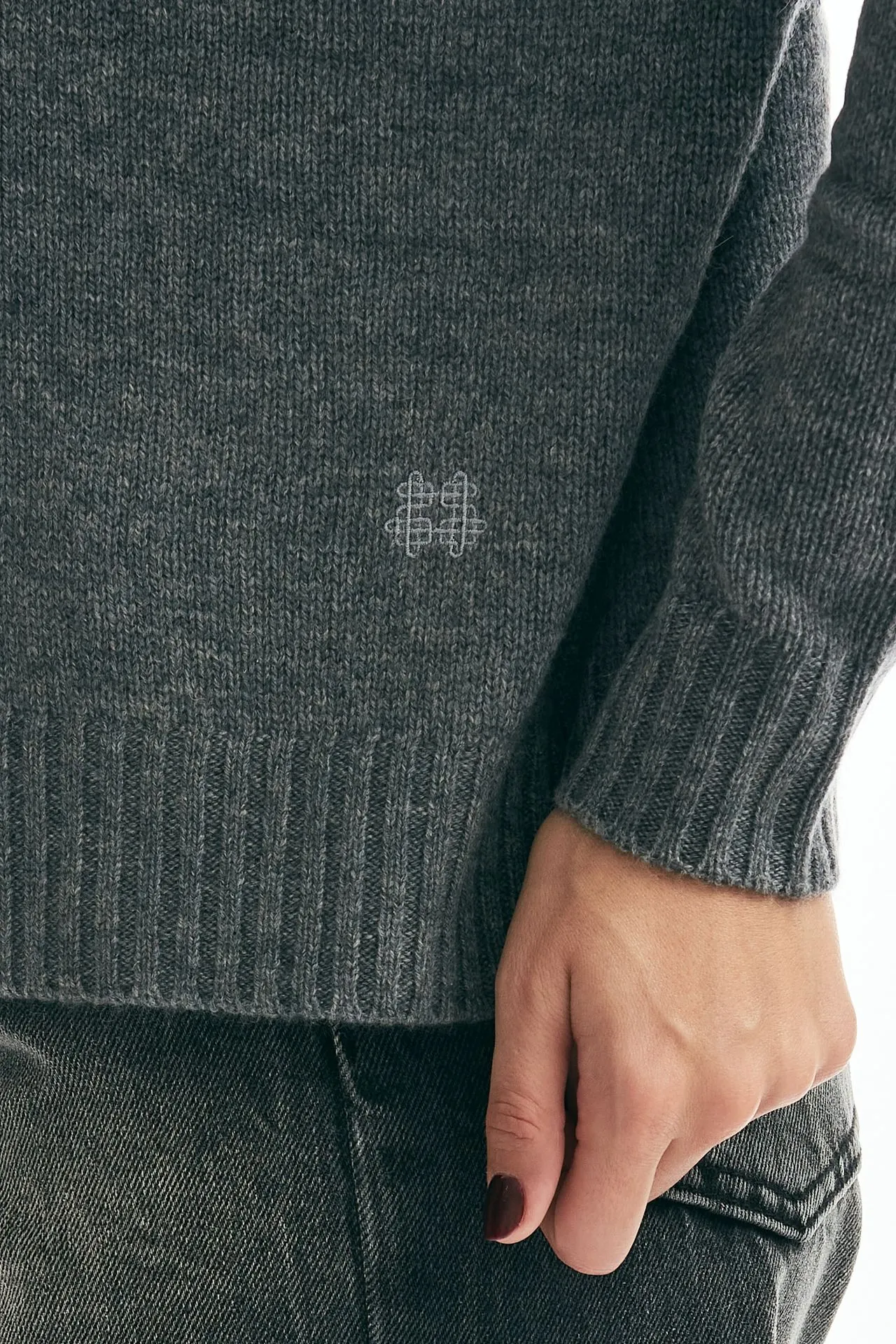 Maglia a scatolina AMELIE cachemire grigio 