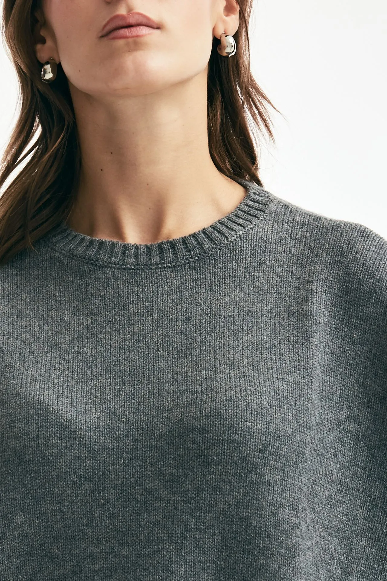 Maglia a scatolina AMELIE cachemire grigio 