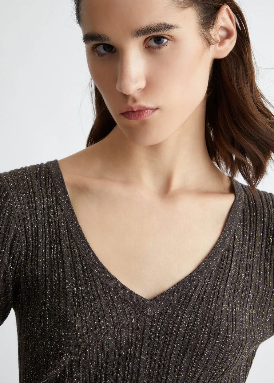 Maglia lurex Oliva e Gold LiuJo