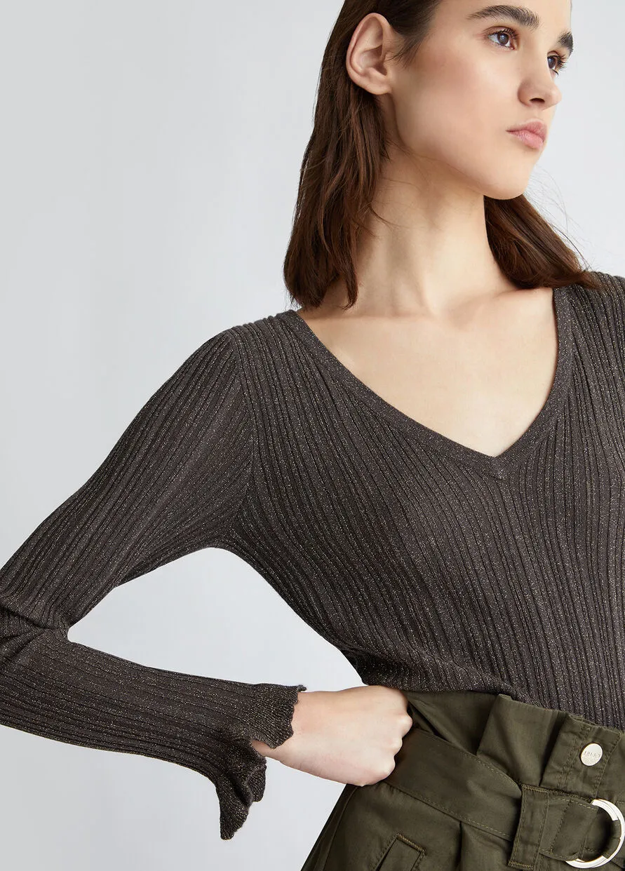 Maglia lurex Oliva e Gold LiuJo