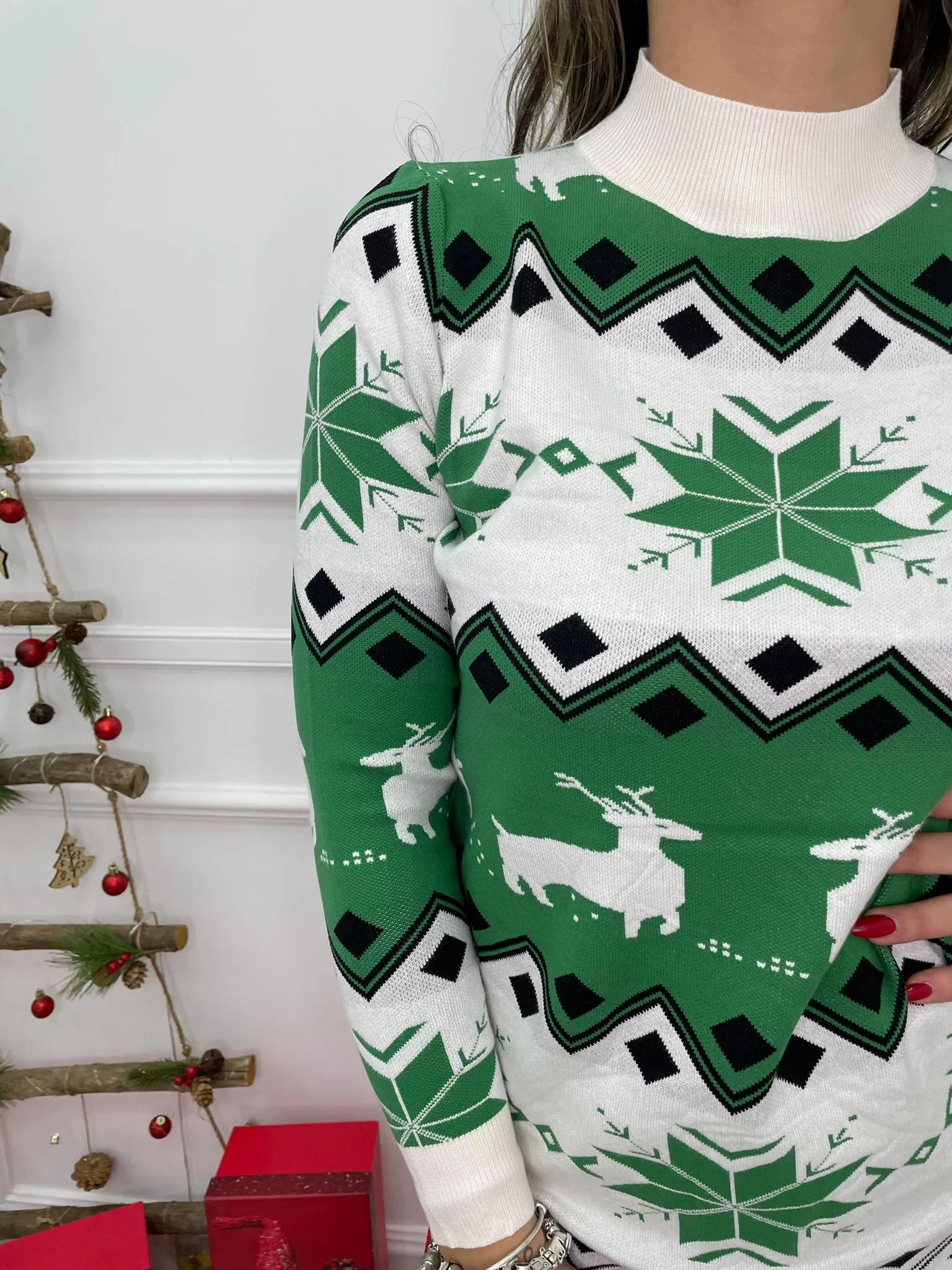 Maglione natalizio con renne
