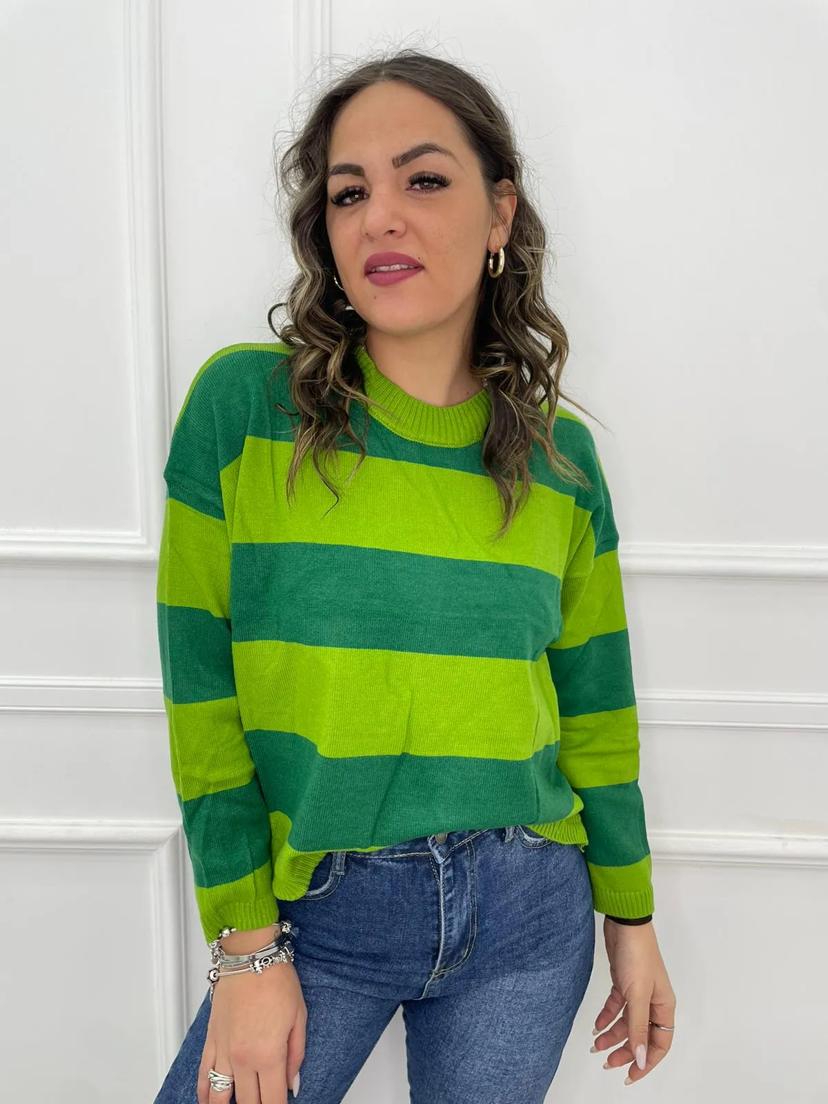 Maglione over a righe colorate