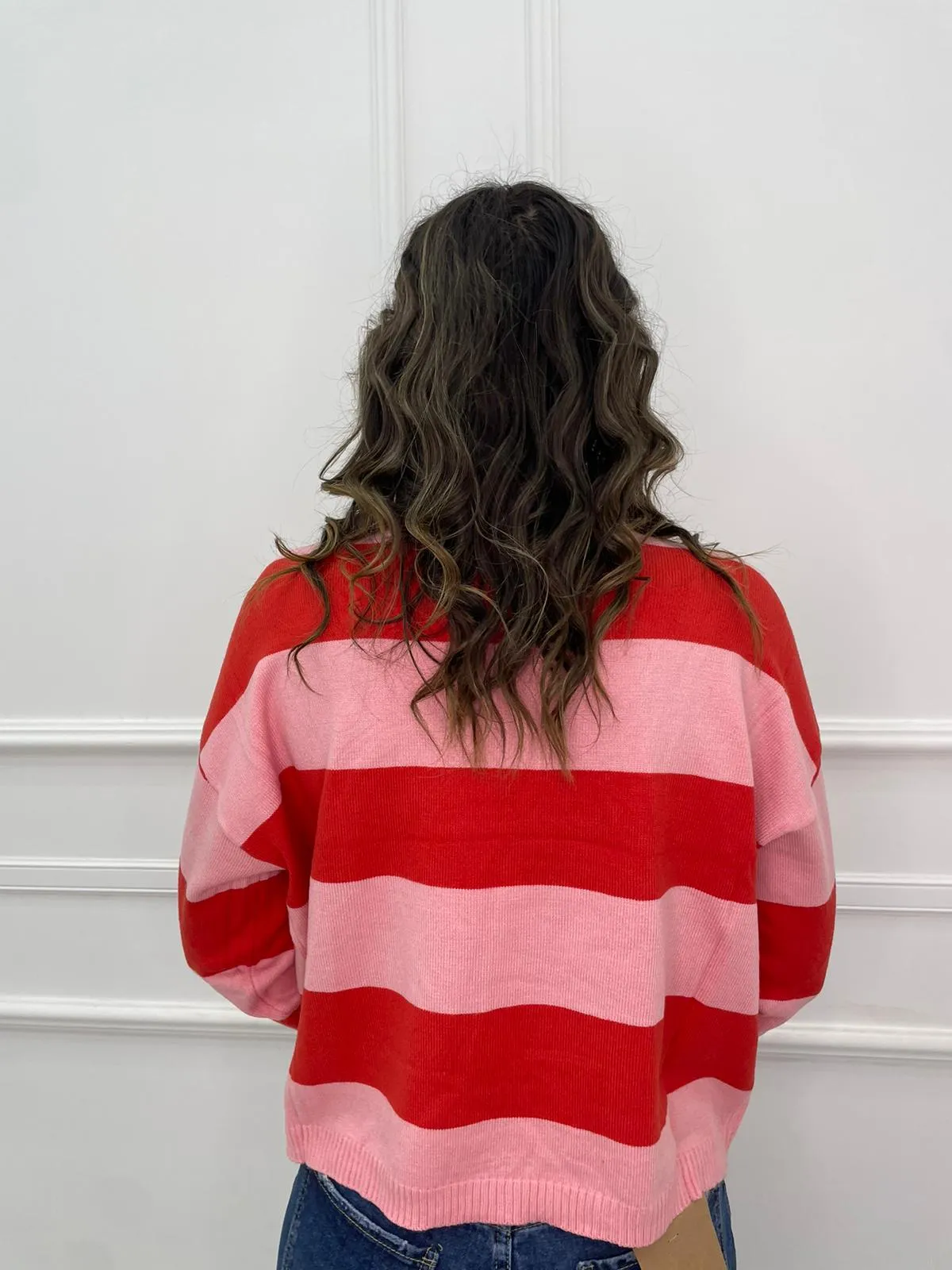 Maglione over a righe colorate