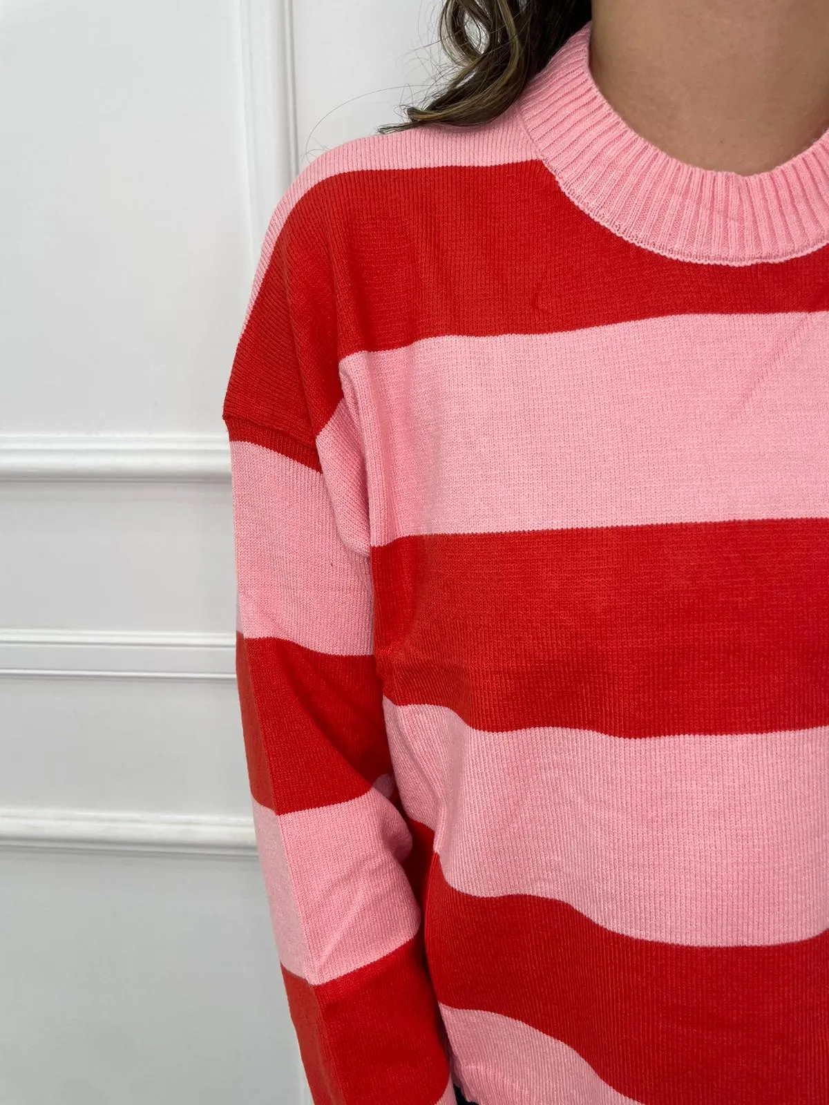 Maglione over a righe colorate
