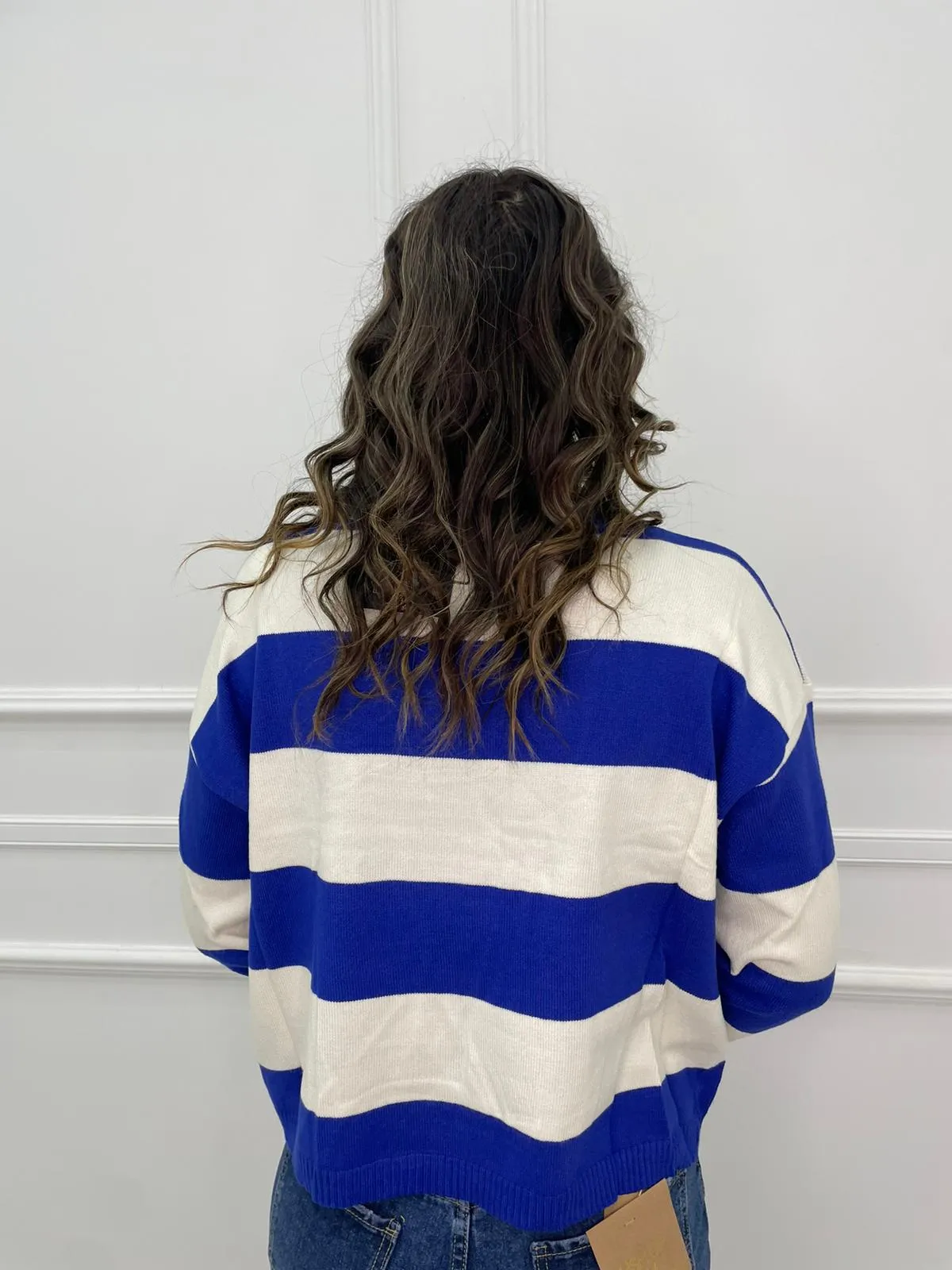 Maglione over a righe colorate