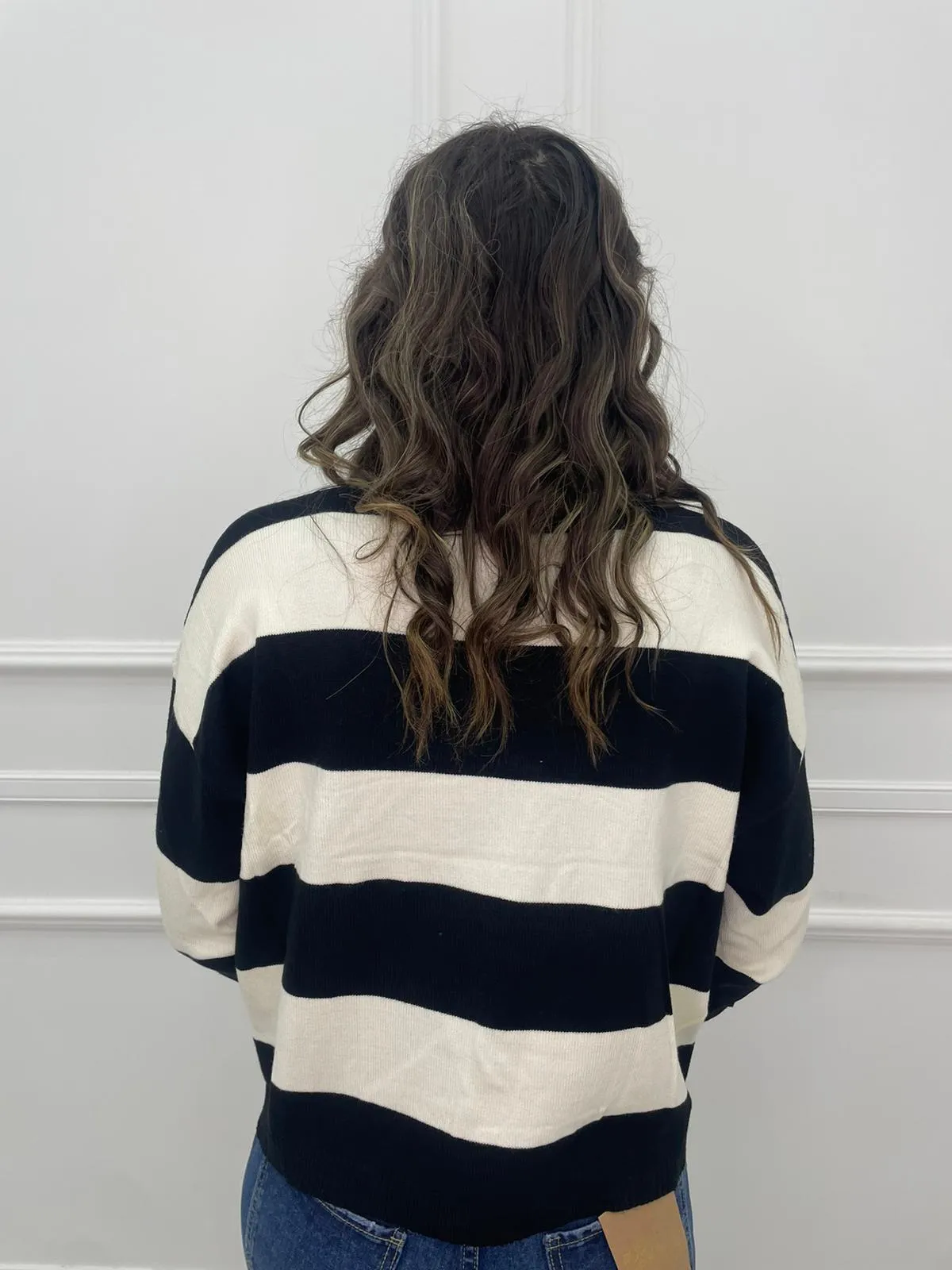 Maglione over a righe colorate
