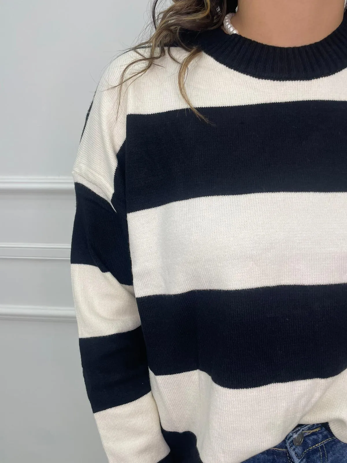 Maglione over a righe colorate