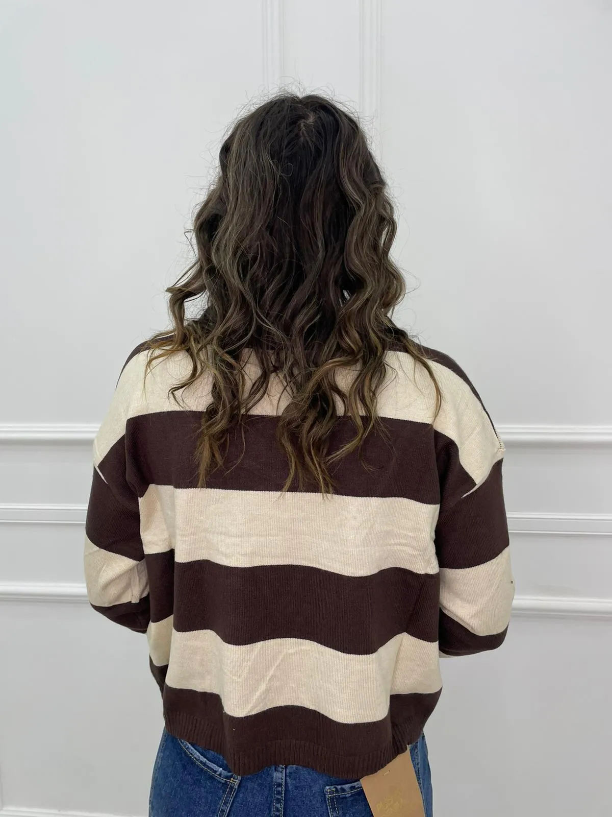 Maglione over a righe colorate