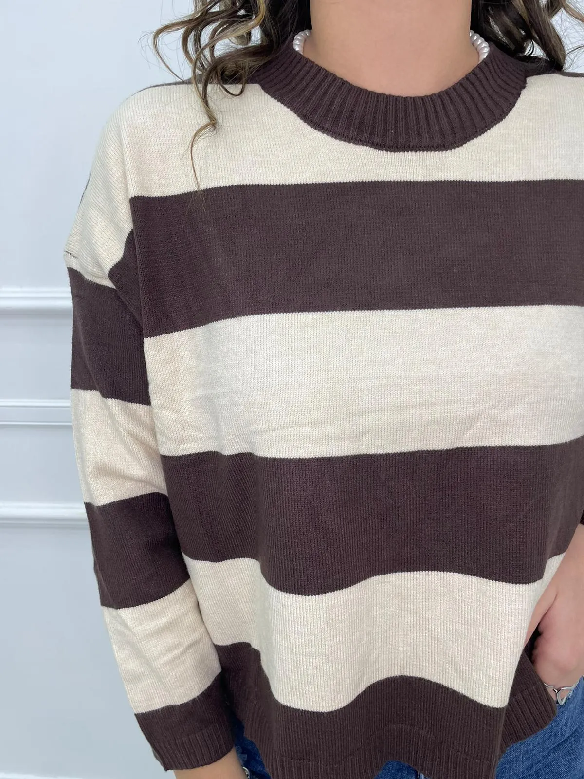 Maglione over a righe colorate