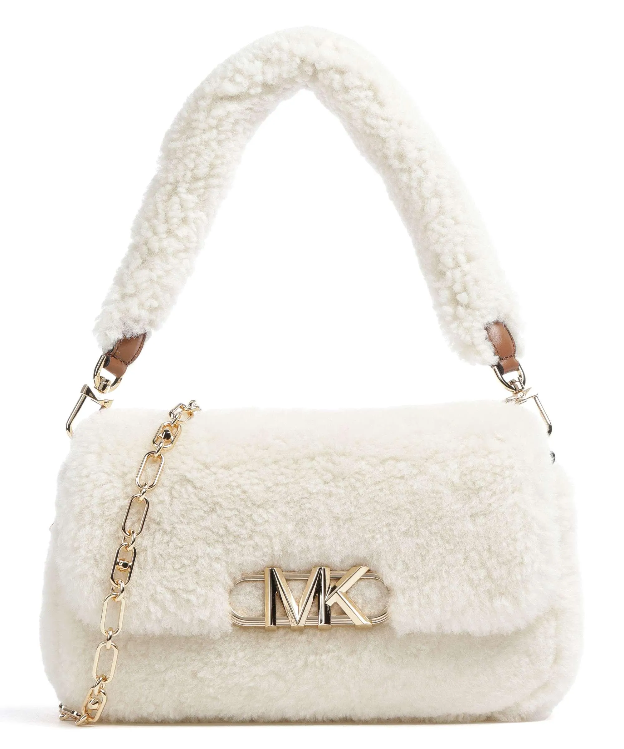  Michael Kors Parker Borsa a spalla eco-pelliccia avorio  
