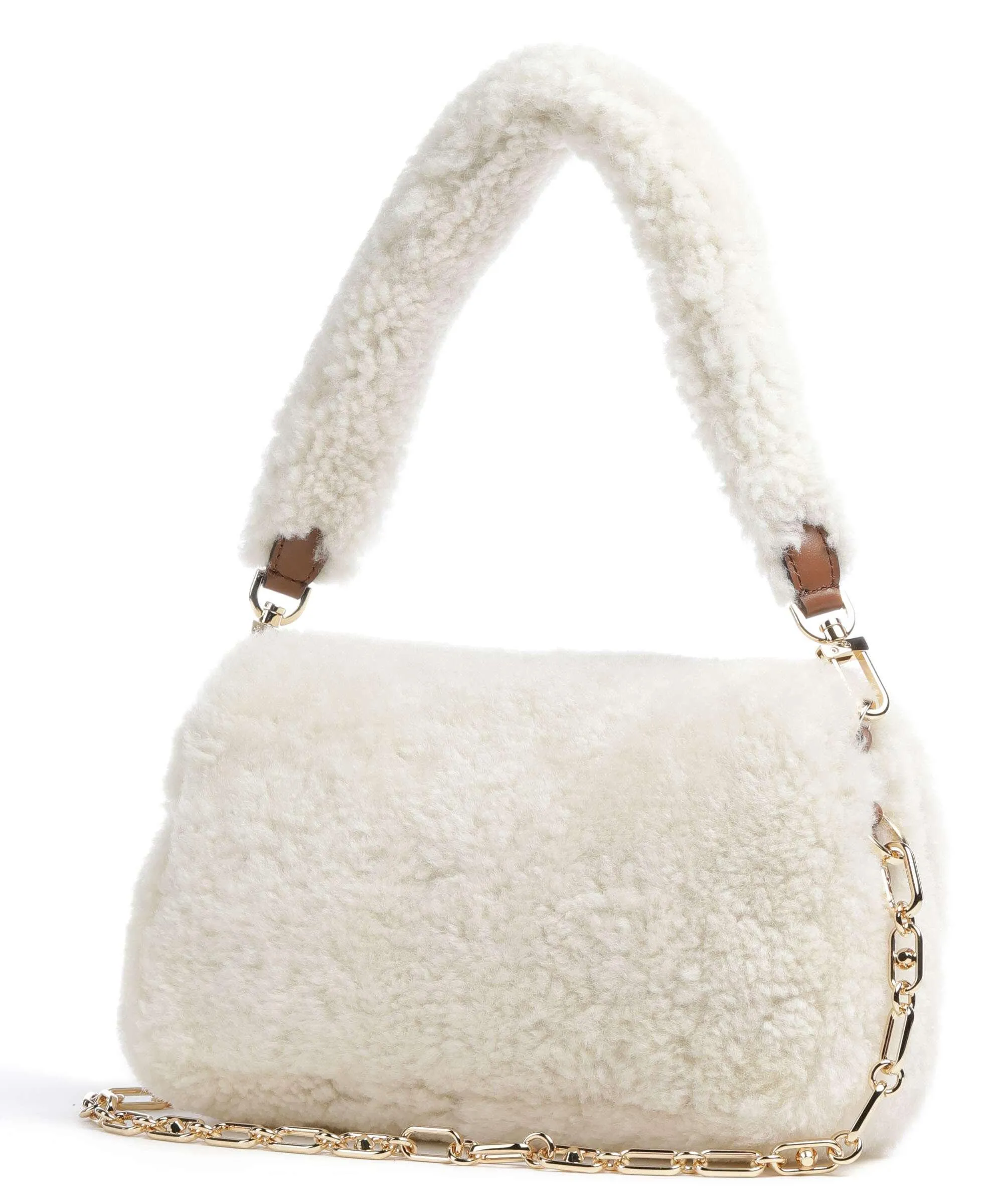  Michael Kors Parker Borsa a spalla eco-pelliccia avorio  