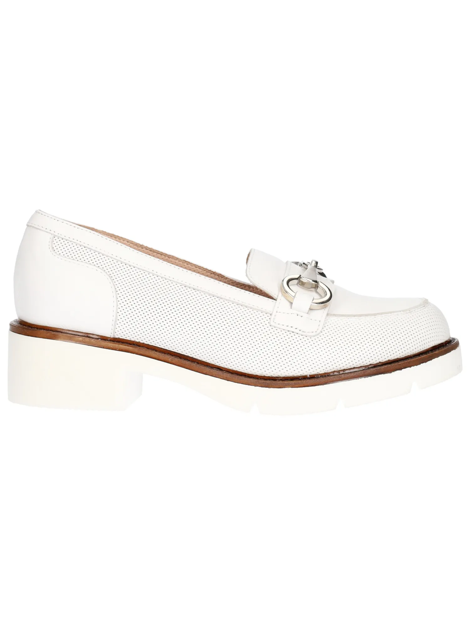 Mocassino tacco basso Confort da donna bianco