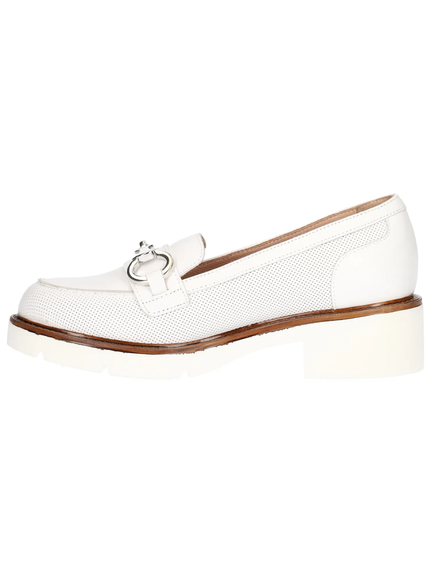 Mocassino tacco basso Confort da donna bianco