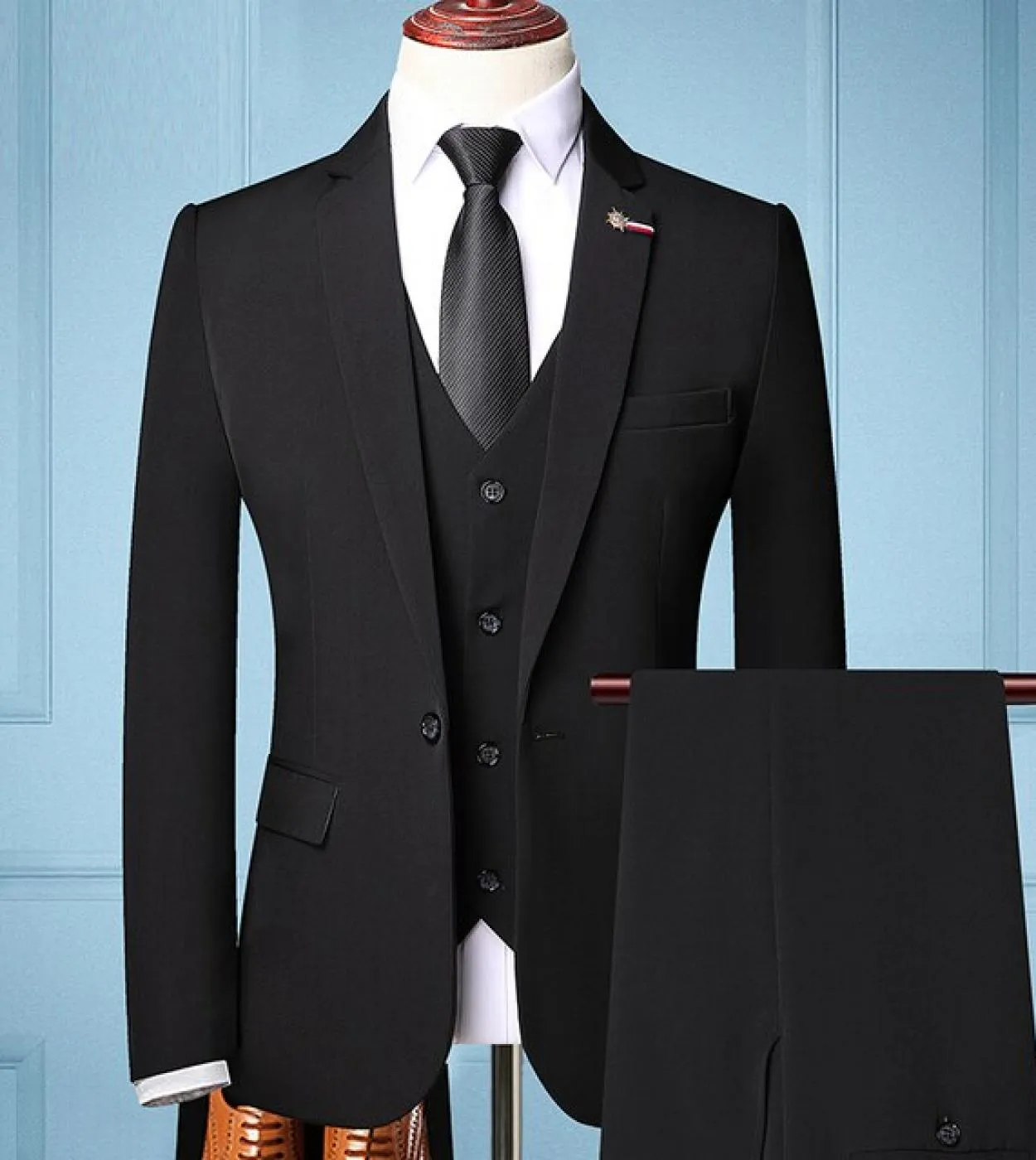 Moda uomo di marca Completi da 3 pezzi Completi da uomo Business Casual Blazer Pantaloni Gilet Set Cappotto Blazer Gilet da spos