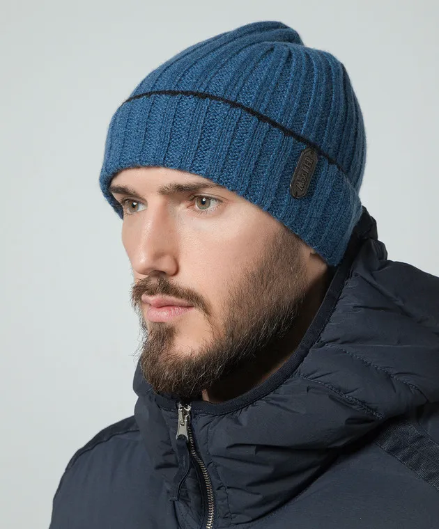 MooRER Cappello ASHER in cashmere blu ASHERCWS
