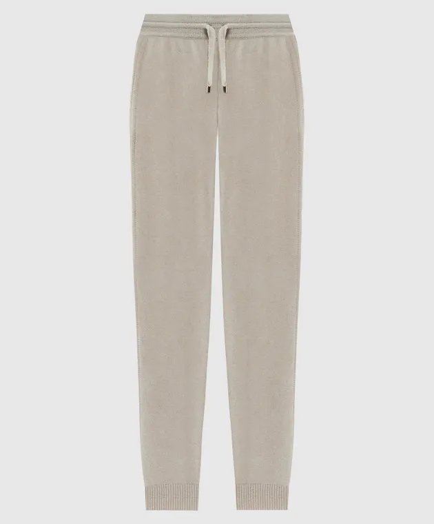 MooRER Pantaloni sportivi Zabry beige in lana e cashmere ZABRYZAB