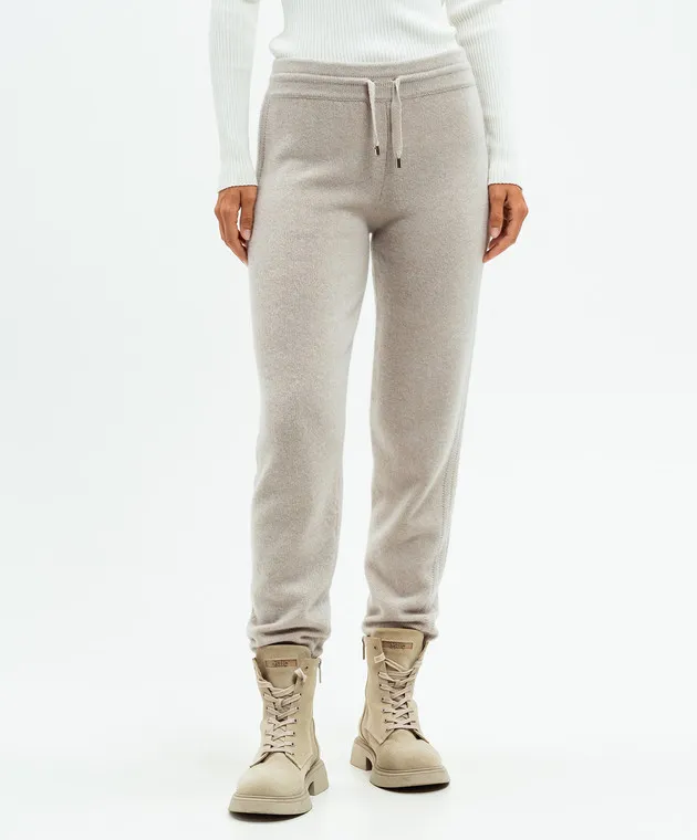 MooRER Pantaloni sportivi Zabry beige in lana e cashmere ZABRYZAB