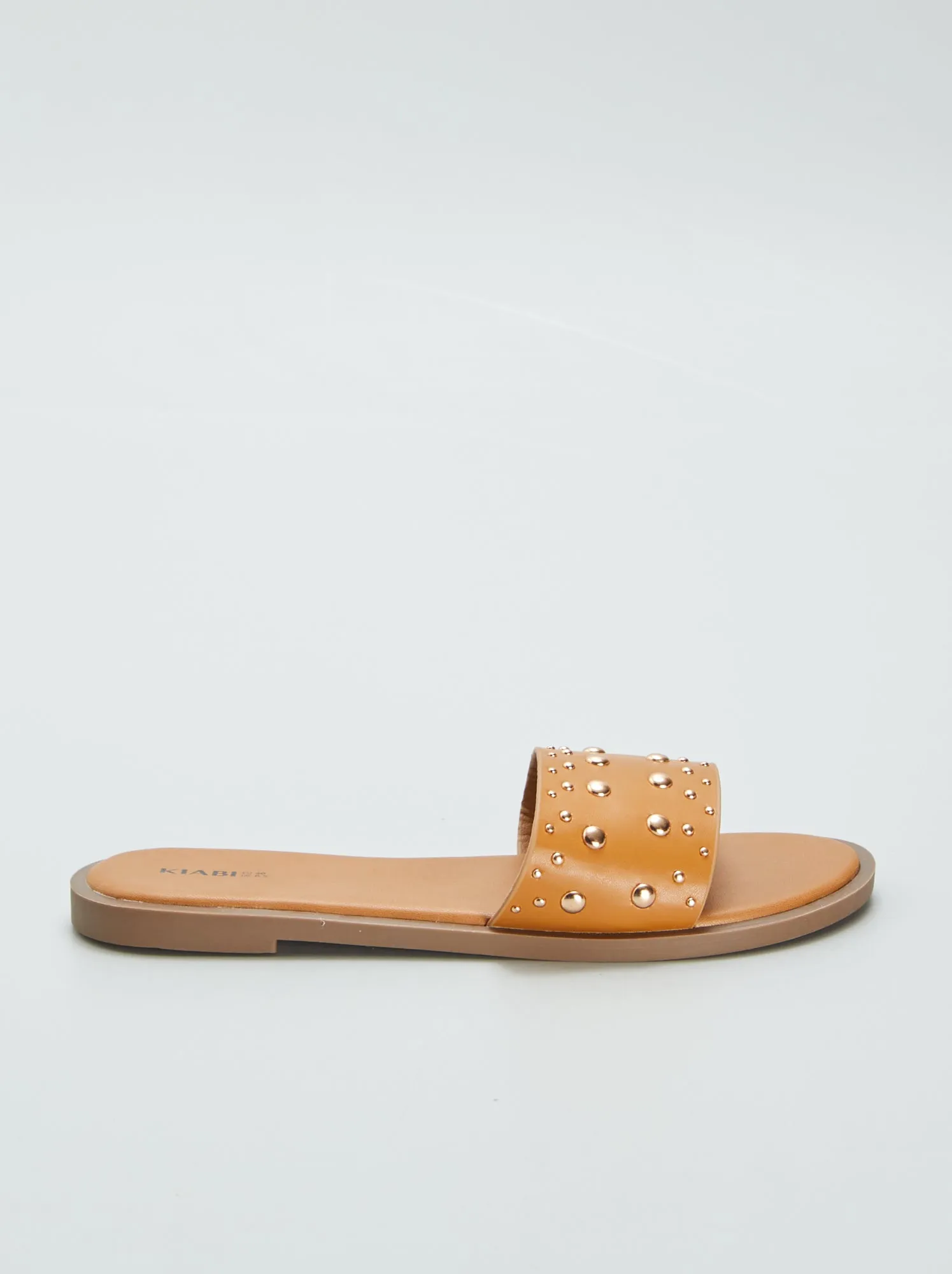 Mules basse con borchie - MARRONE